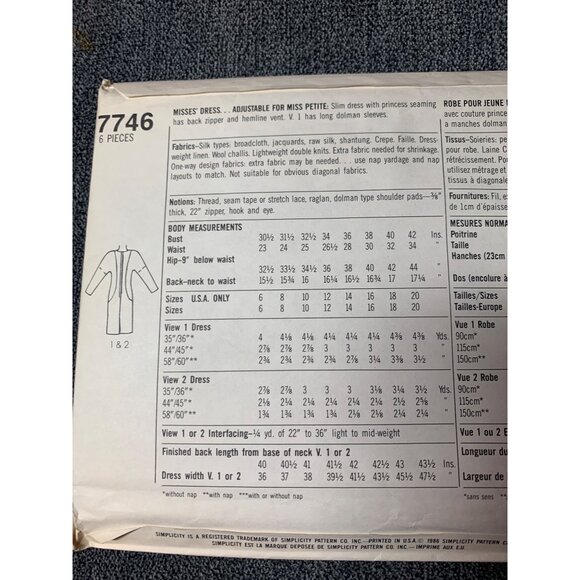 Simplicity Misses Dress Sewing Pattern sz 10 - 14 7746 - uncut - Picture 6 of 10